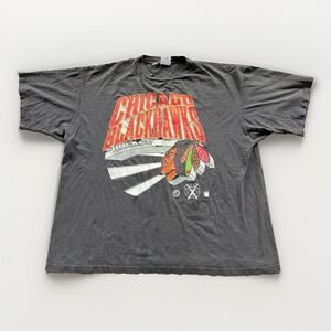 Vintage Single Stitch Thrashed Color Works Chicago Blackhawks T Shirt 3XL